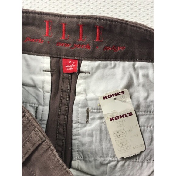 ELLE Paris Brown Casual Cotton Summer Mid Rise Shorts Size 2 Women’s NWT - Picture 11 of 15